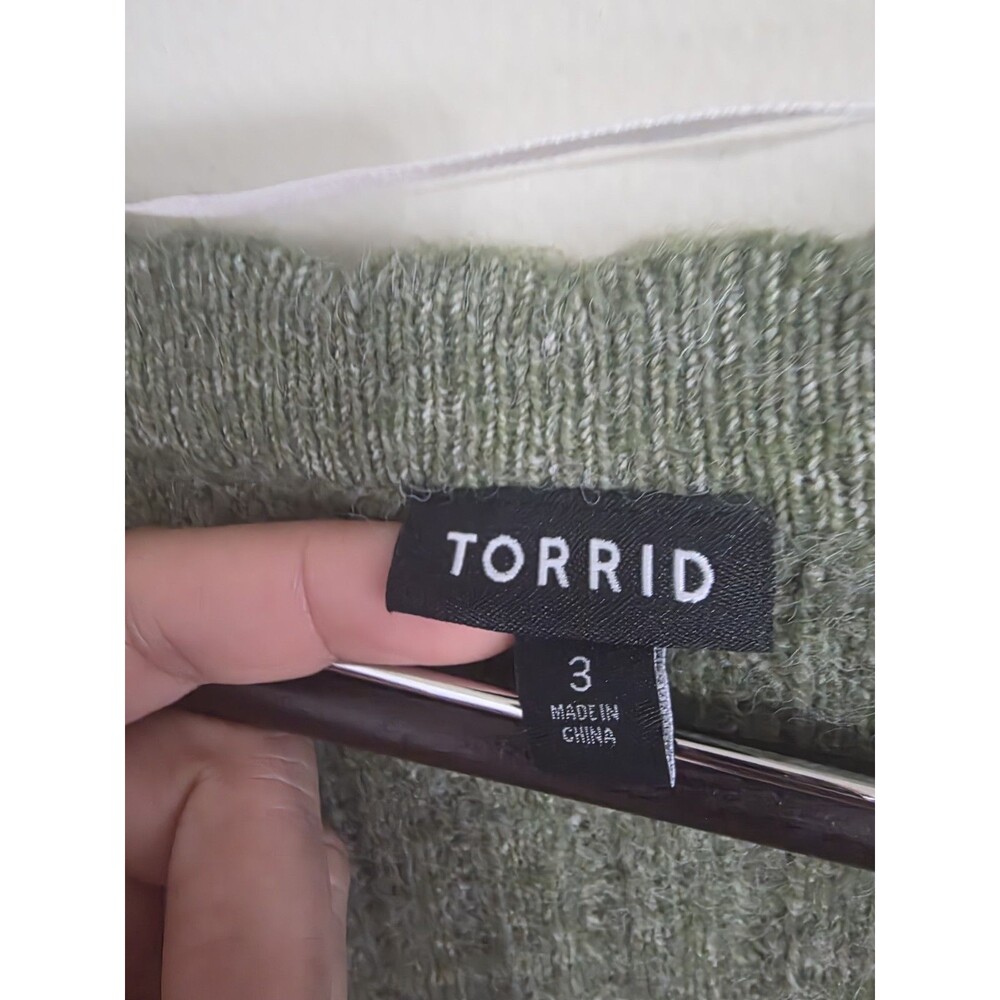 Torrid sz 3 Vegan Cashmere Pullover Square Neck Sweater cable knit soft fall - Picture 3 of 6